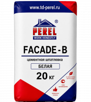 Шпатлевка цементная Perel FACADE-B, белая, 20 кг