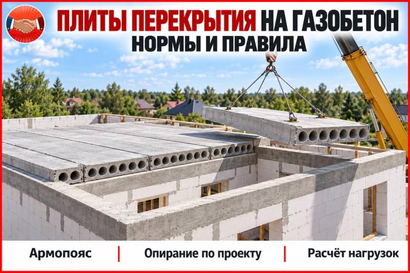 Плиты перекрытия на газобетонные блоки. Нормы.