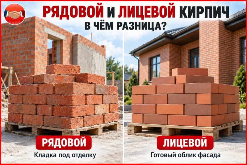 Кирпич рядовой и лицевой в чем разница?