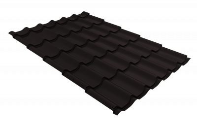 Металлочерепица Классик ("Classic") v01 0,5 Satin Matt RAL 9005 черный