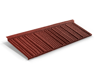 Лист композитной черепицы Metrotile WoodShake красный