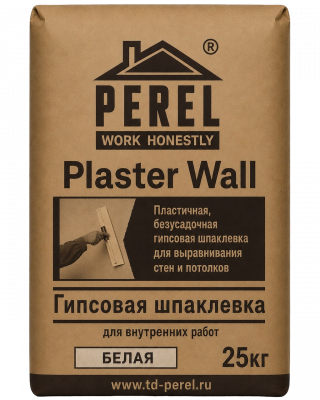 Шпаклевка гипсовая Perel Plaster Wall, белая, 25 кг