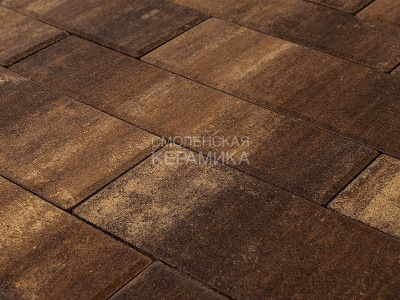 Тротуарная плитка BRAER Домино, Color Mix Каштан