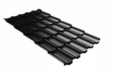 Металлочерепица "Квинта плюс3D" ("Kvinta plus3D") 0,5 Satin Matt RAL 9005 черный