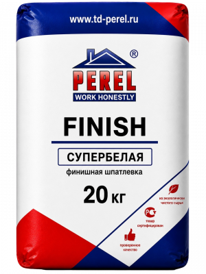Шпатлевка полимерная финишная Perel FINISH, супербелая, 20 кг