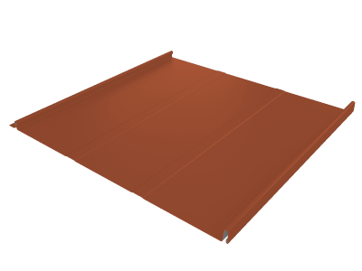 Фальц двойной стоячий Line Grand Line 0,5 Satin Matt TX с пленкой на замках RAL 8004 терракота