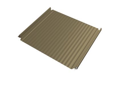 Кликфальц Double Pro Gofr Grand Line 0,45 PE с пленкой на замках RAL 1014 слоновая кость
