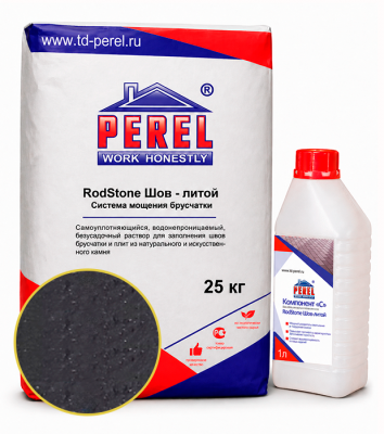 Perel «RodStone Шов-литой», Черный, 25 кг + компонент "C"