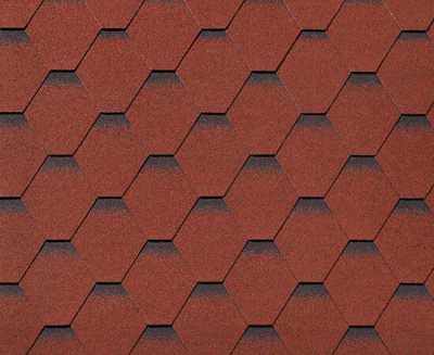 Черепица гибкая RoofShield Премиум Стандарт красный с оттенением