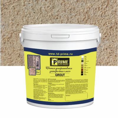 Цветная декоративная затирка Prime Grout, бежевая, 6 кг