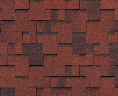 Черепица гибкая RoofShield Фемили Эко Лайт Модерн красный с оттенением