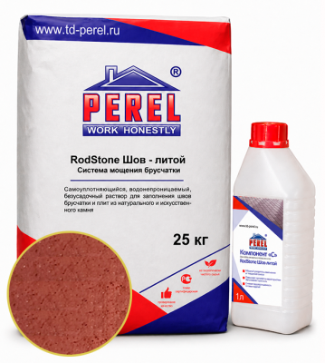 Perel «RodStone Шов-литой», Красный, 25 кг + компонент "C"