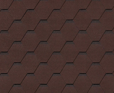 Черепица гибкая RoofShield Классик Стандарт коричневый с оттенением
