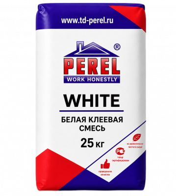 Клеевая смесь Perel White C1TE, 25 кг
