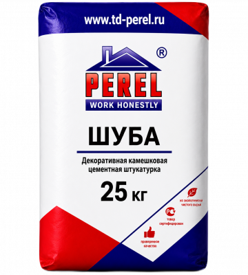 Декоративная штукатурка Perel Cemento Шуба, 25 кг