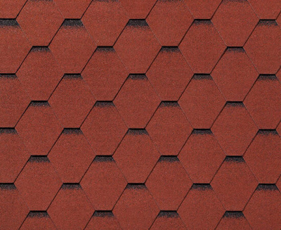 Черепица гибкая RoofShield Фемили Лайт Стандарт красный с оттенением